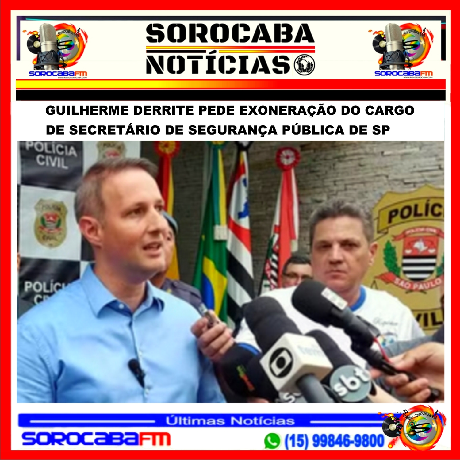 Guilherme Derrite pede exoneração do cargo de Secretário de Segurança Pública de SP